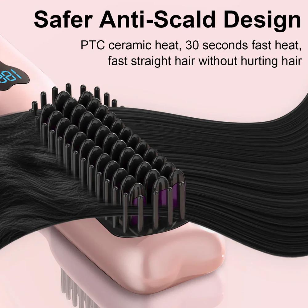 🎁2026 Hot Sale💖Cordless Ceramic Heated Hair Straightening Comb – All-New Upgraded Version