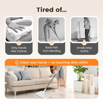 🧹Disposable Dust Mop with 5 Reusable Cloths