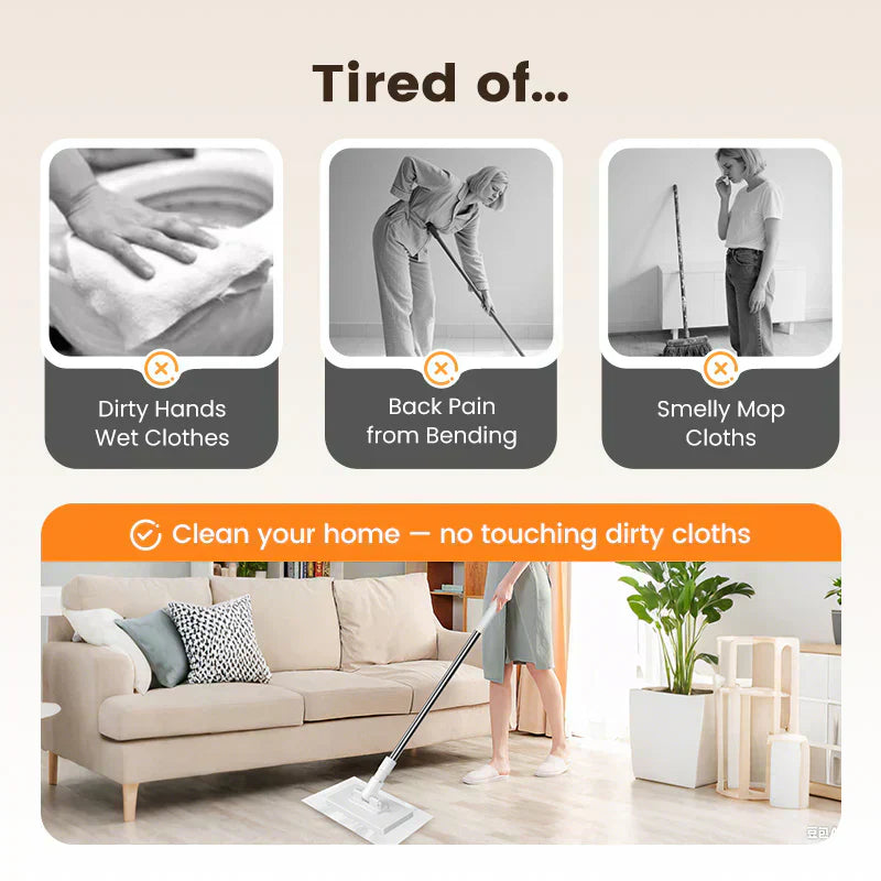🧹Disposable Dust Mop with 5 Reusable Cloths