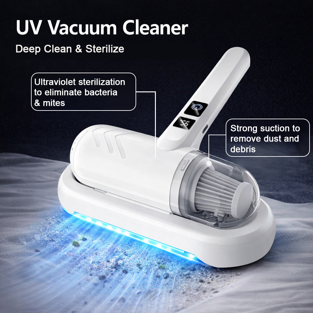 🌟Fully upgraded💝Bed vacuum cleaner with UV-C light – beating, vacuuming, and UV sterilization all in one!💥