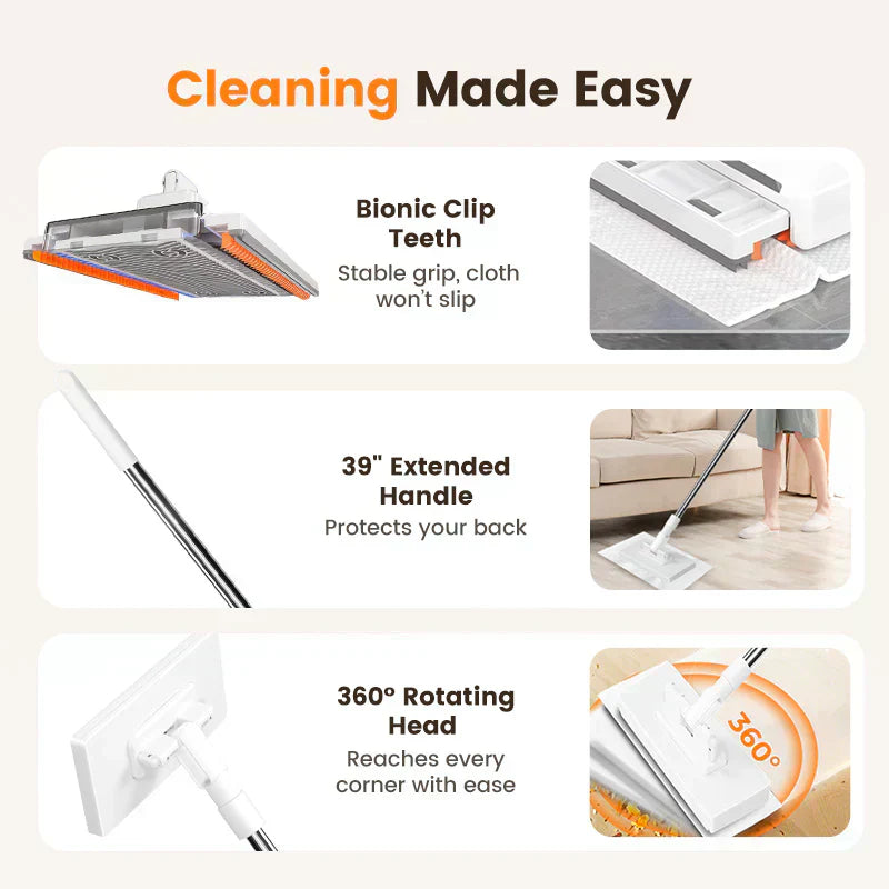 🧹Disposable Dust Mop with 5 Reusable Cloths