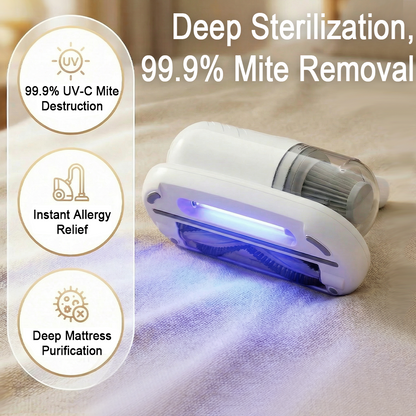 🌟Fully upgraded💝Bed vacuum cleaner with UV-C light – beating, vacuuming, and UV sterilization all in one!💥