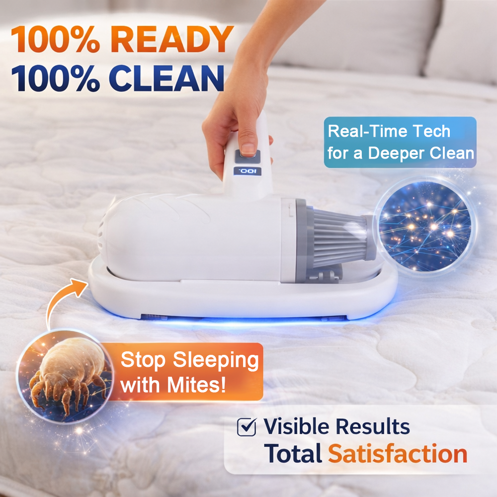 🌟Fully upgraded💝Bed vacuum cleaner with UV-C light – beating, vacuuming, and UV sterilization all in one!💥