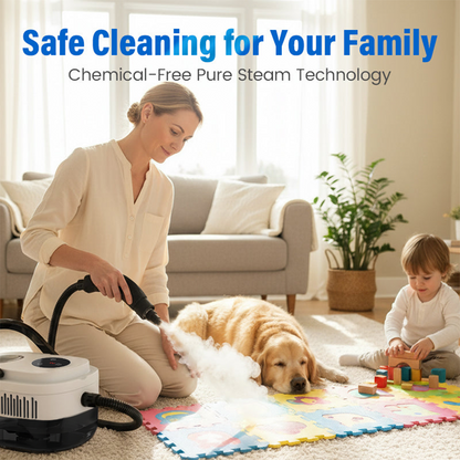 🥳2026 HOT SALE🥳💞50K+ SOLD!📢⏰ 50% OFF! High‑Temp Steam Cleaner – 105°C steam, 15s heat‑up. Kills 99.9% germs, no chemicals. 6 levels, large 1100ml tank. Multi‑surface magic! 🔥✨