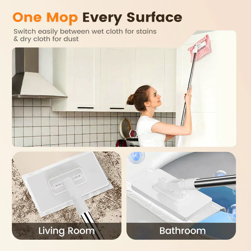 🧹Disposable Dust Mop with 5 Reusable Cloths