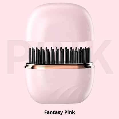 Mini Wireless Hair Straightener Comb – Portable Rechargeable Hair Styling Brush | Safe Heat, Smooth & Frizz-Free Hair