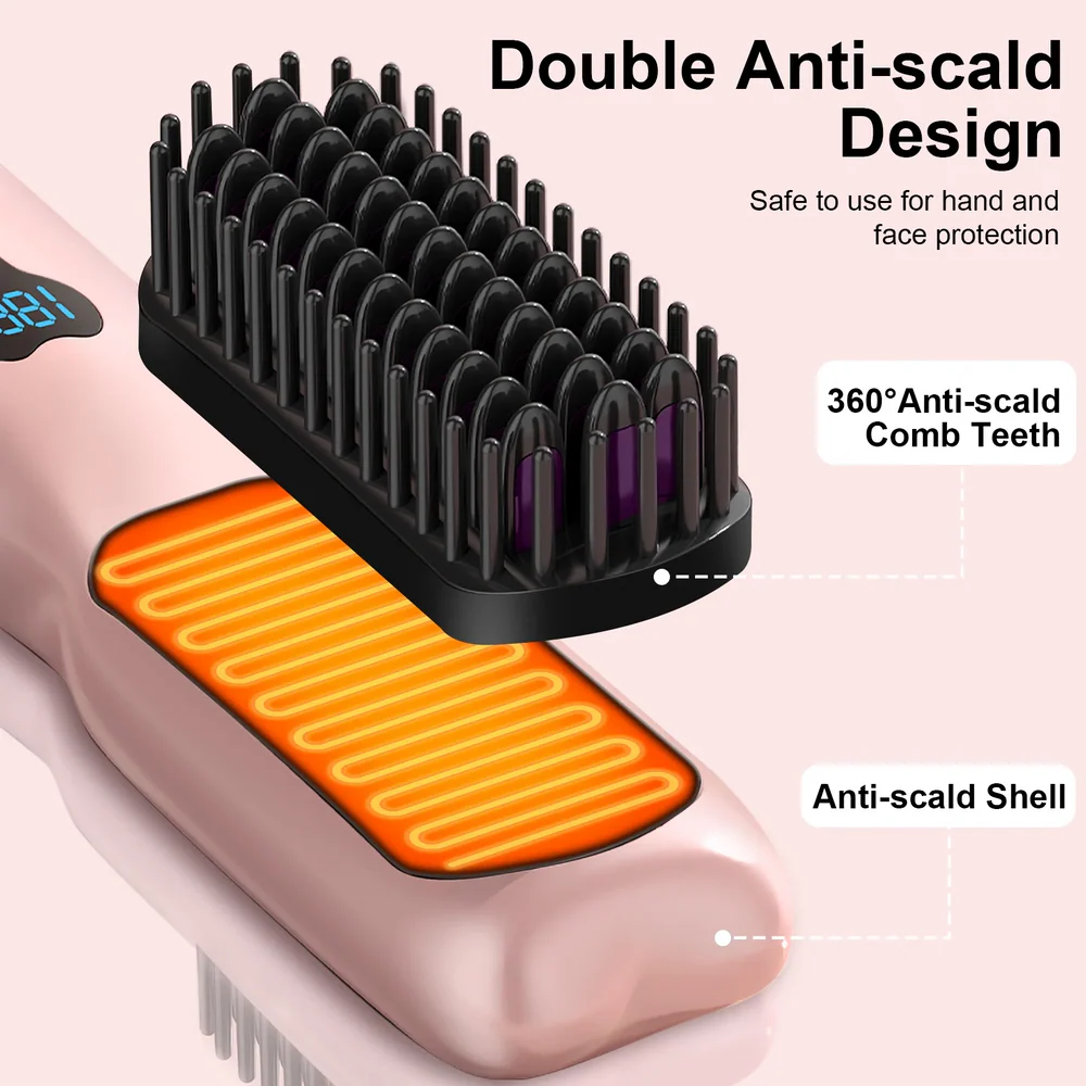 🎁2026 Hot Sale💖Cordless Ceramic Heated Hair Straightening Comb – All-New Upgraded Version
