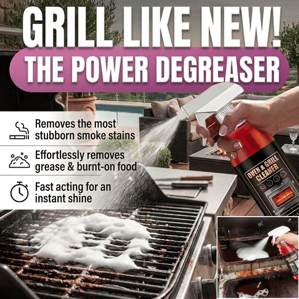 Oven & Grill Cleaner Spray – Dissolves Grease in 5 Mins, No Scrubbing & Eliminates Odors